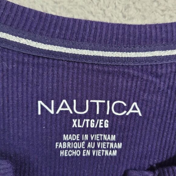 NEW Nautica 2Pc Womens XL Sleepwear Silky Stretch Fleece Purple Snowflake - Picture 4 of 6
